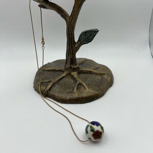 Floral Pendant Necklace with 17” 1/20 12k Gold Chain